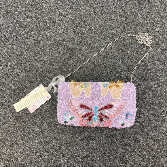 Beaded Purple Butterfly Crossbody Bag- TikTok Viral - Picture 6 of 6